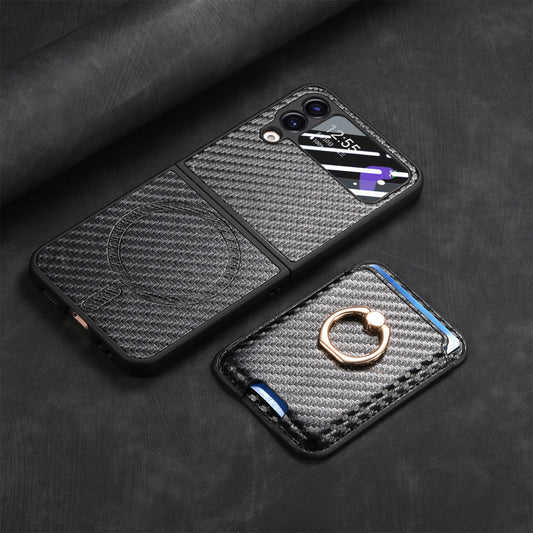 Samsung Z Flip6 Carbon Fiber Texture Magnetic Phone Case LEKCASE