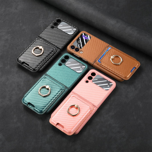 Samsung Z Flip6 Carbon Fiber Texture Magnetic Phone Case LEKCASE