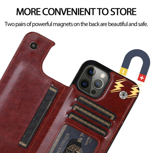 Luxury leather iPhone case with card slot 