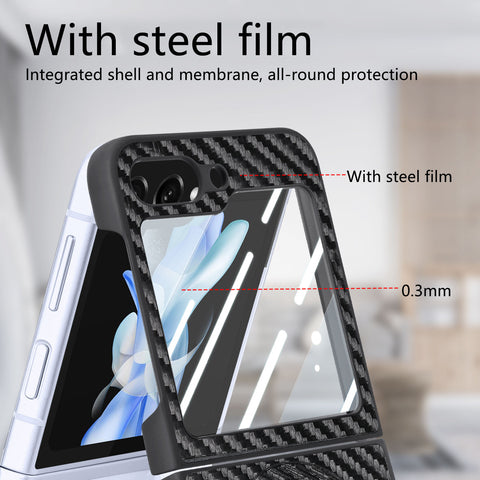Samsung Z Flip7 Carbon Fiber Texture Magnetic Phone Case LEKCASE