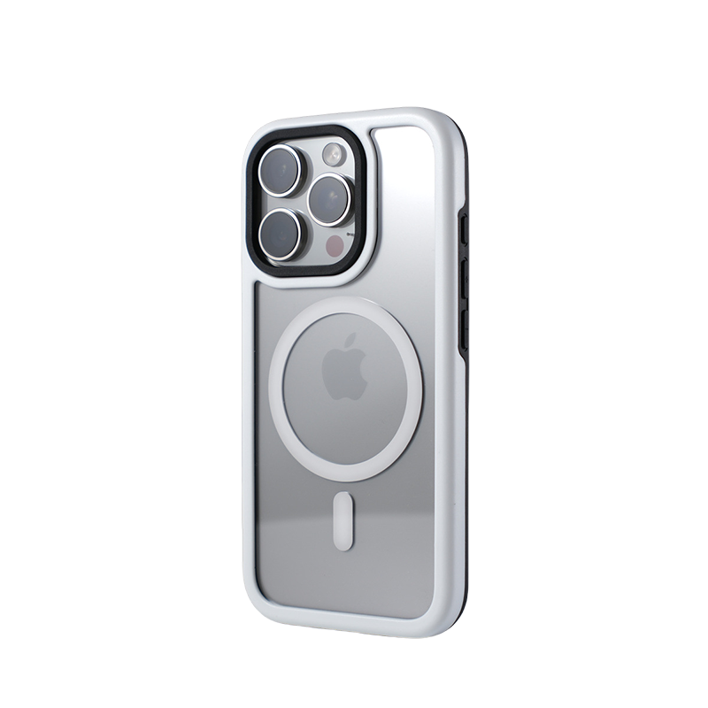 Contrast Color Frame Transparent Magnetic Phone Case