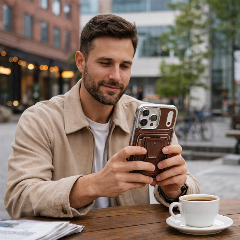 Leather Wallet Case with Magnetic Stand-LEKCASE LEKCASE