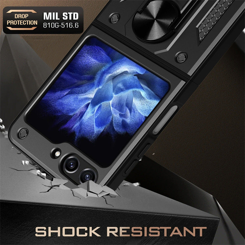 Samsung Z Flip 7 Folding Armor Sliding Window Phone Case LEKCASE