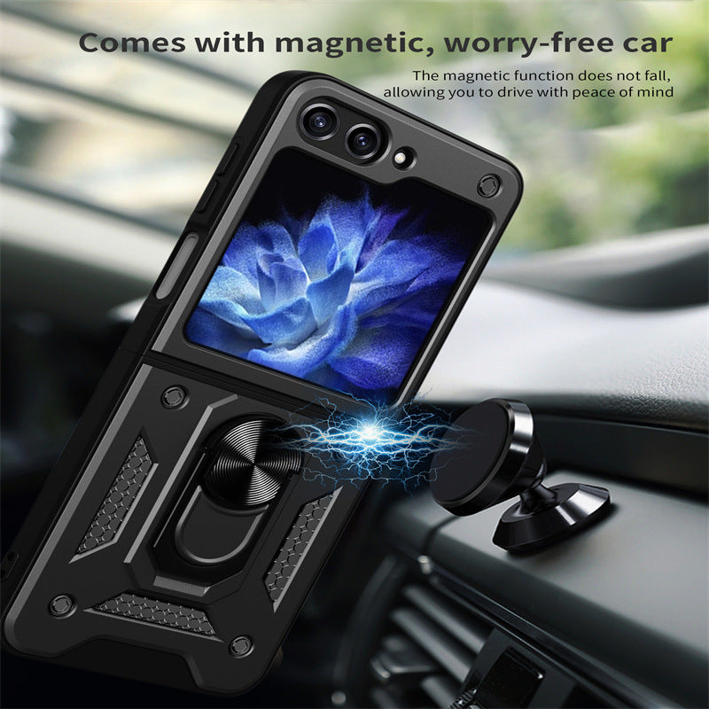 Samsung Z Flip 7 Folding Armor Sliding Window Phone Case LEKCASE