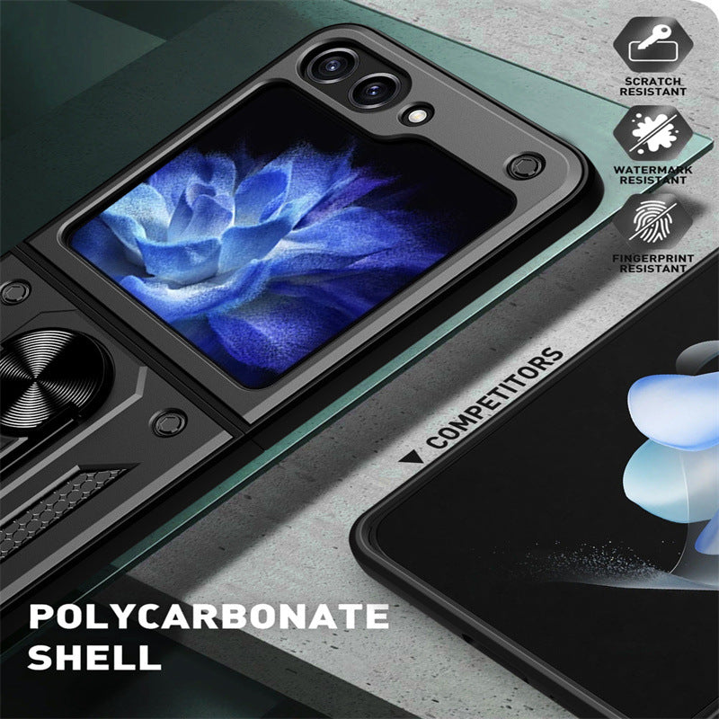 Samsung Z Flip 7 Folding Armor Sliding Window Phone Case LEKCASE
