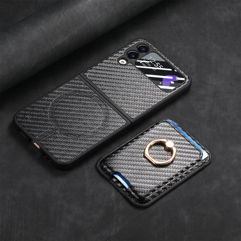 Samsung Z Flip6 Carbon Fiber Texture Magnetic Phone Case LEKCASE