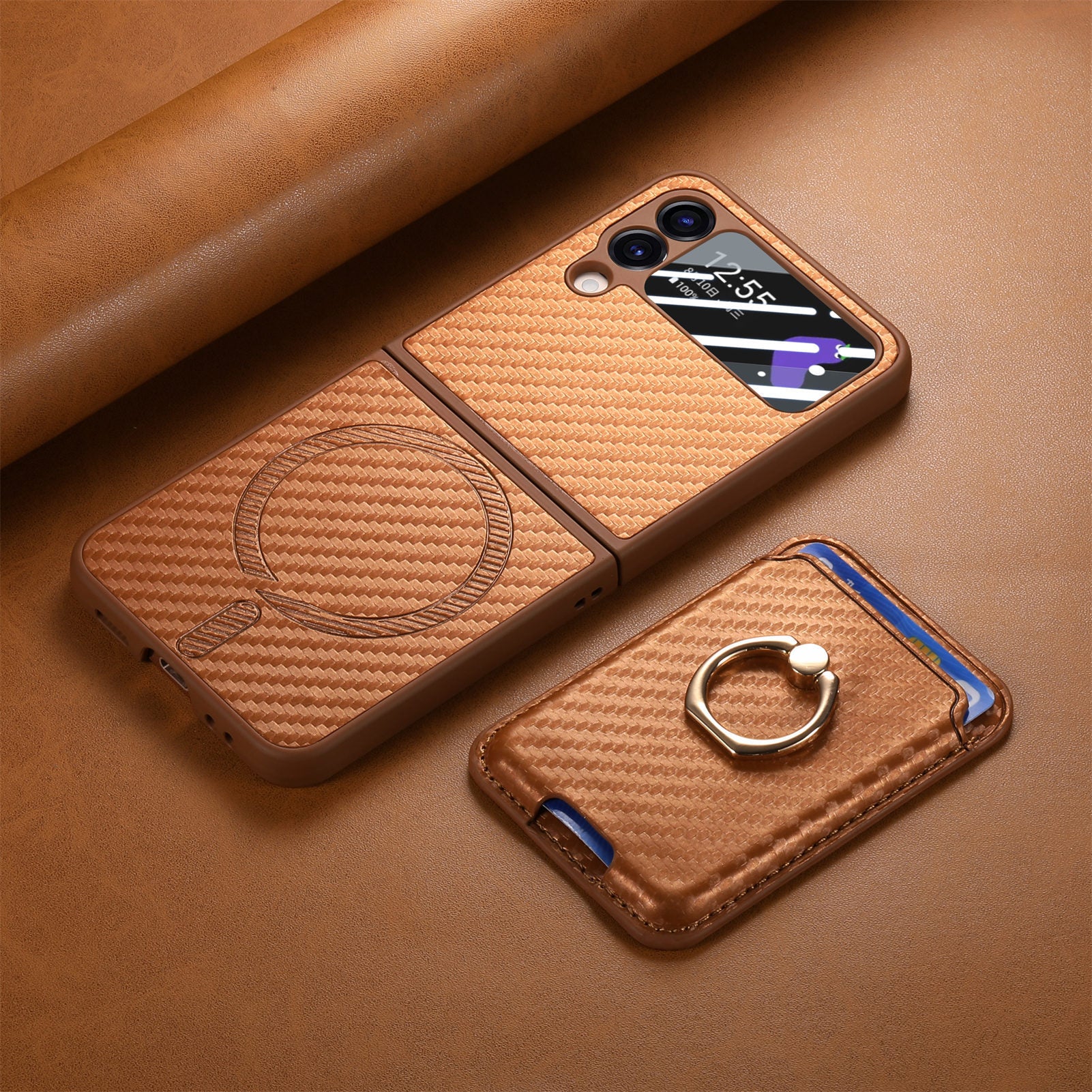 Samsung Z Flip6 Carbon Fiber Texture Magnetic Phone Case LEKCASE
