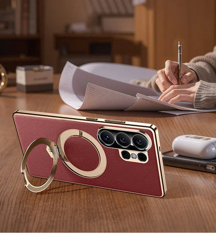 Samsung Vegan Leather Magnetic Stand Phone Case LEKCASE
