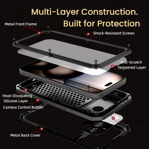 Metal shockproof magnetic phone case for iPhone LEKCASE