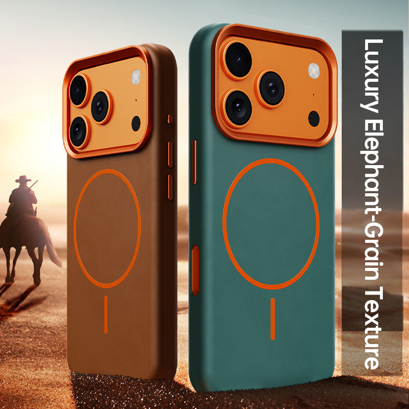 Leather Elephant Pattern Magnetic Phone Case - LEKCASE LEKCASE