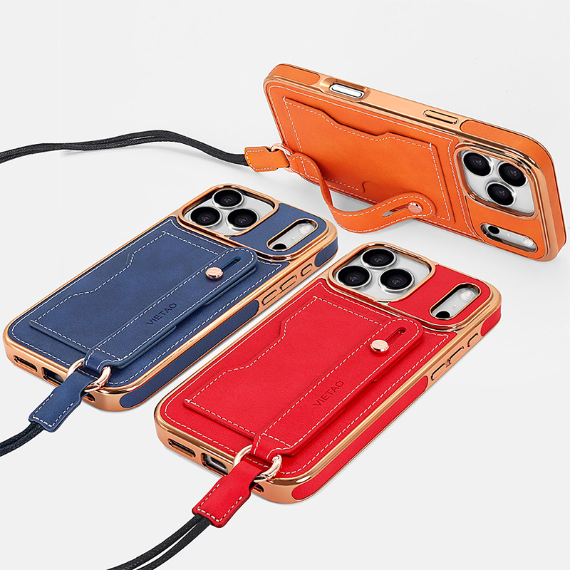 LEKCASE iPhone 17 Series Crossbody Long Strap Wristband Stand Phone Case LEKCASE
