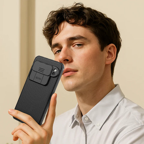 ♻️Black mirror phone case lens push window slide cover protective cover