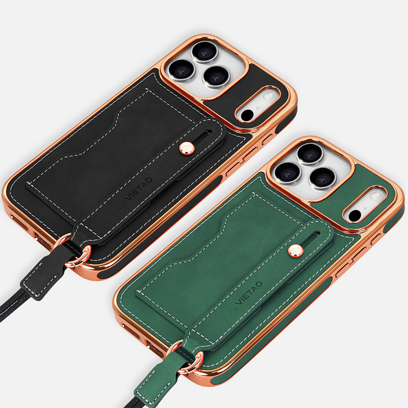 LEKCASE iPhone 17 Series Crossbody Long Strap Wristband Stand Phone Case LEKCASE