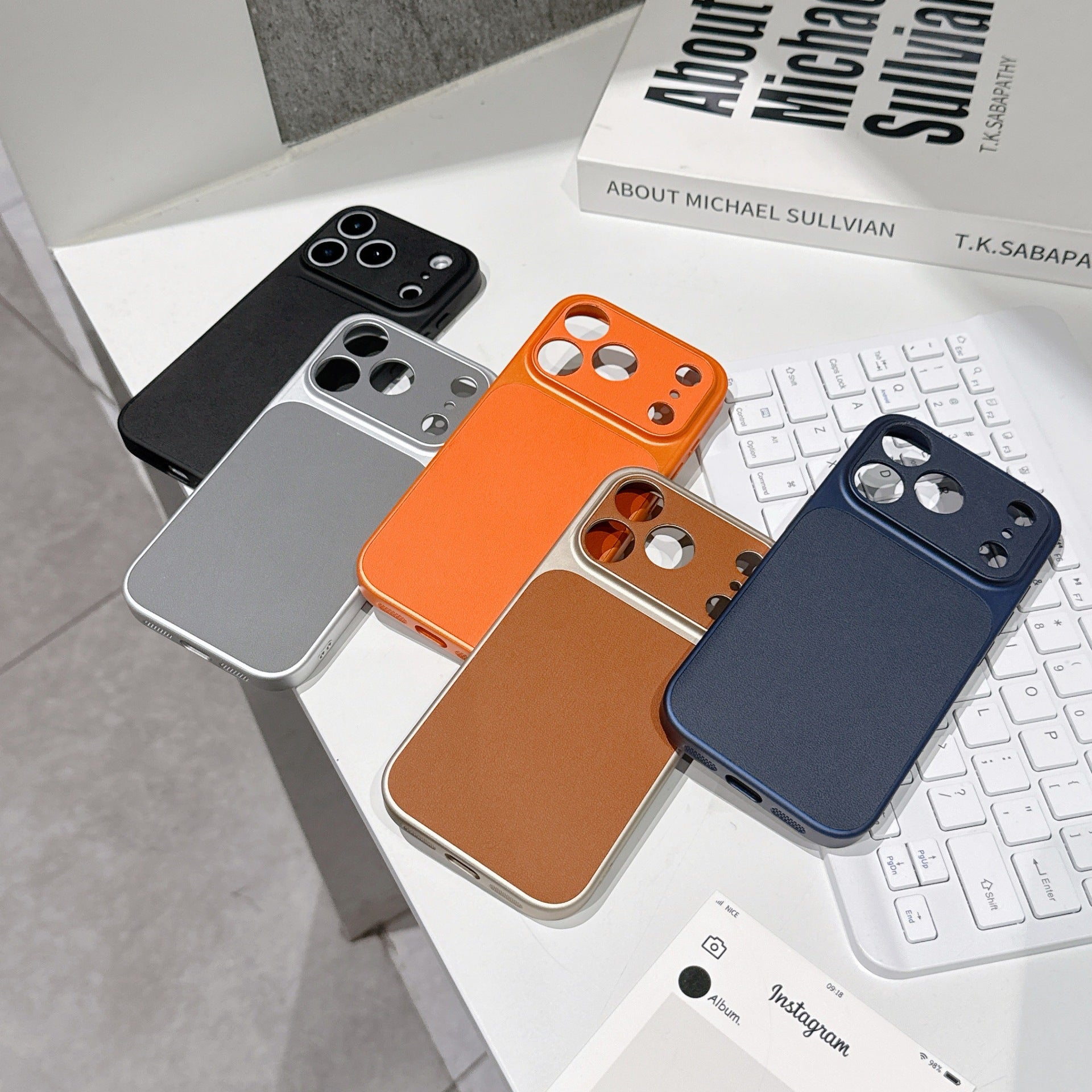 iPhone leather-textured full-coverage shockproof phone case LEKCASE