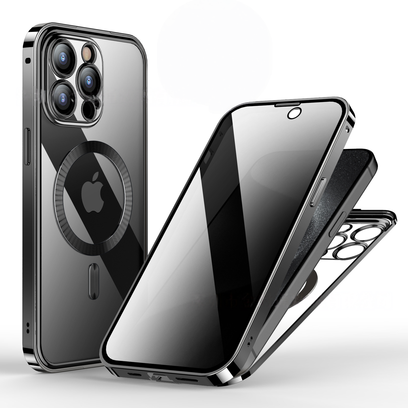 LEKCASE|Double-sided Protective Mobile Phone Case With Metal Frame And Snap Button