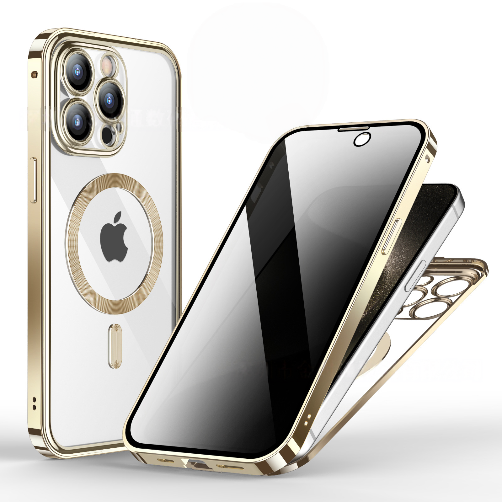 LEKCASE|Double-sided Protective Mobile Phone Case With Metal Frame And Snap Button