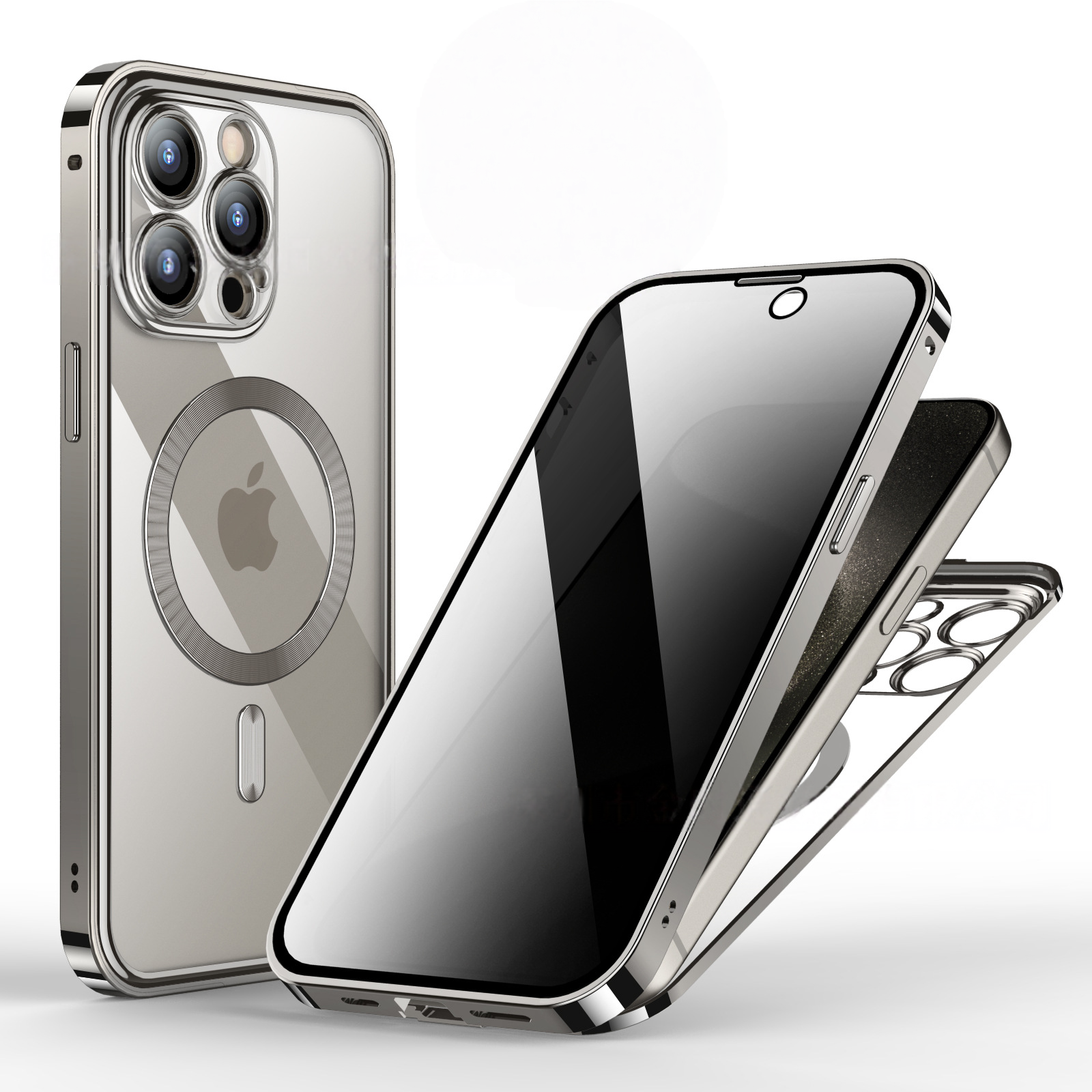 LEKCASE|Double-sided Protective Mobile Phone Case With Metal Frame And Snap Button