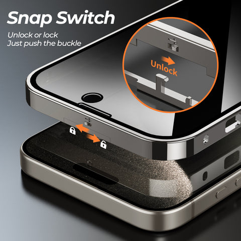 LEKCASE|Double-sided Protective Mobile Phone Case With Metal Frame And Snap Button
