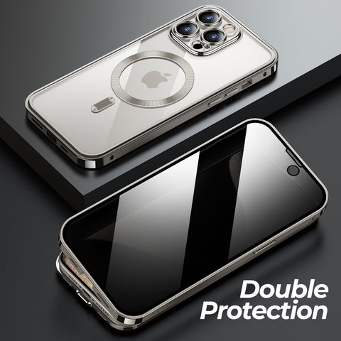 LEKCASE|Double-sided Protective Mobile Phone Case With Metal Frame And Snap Button