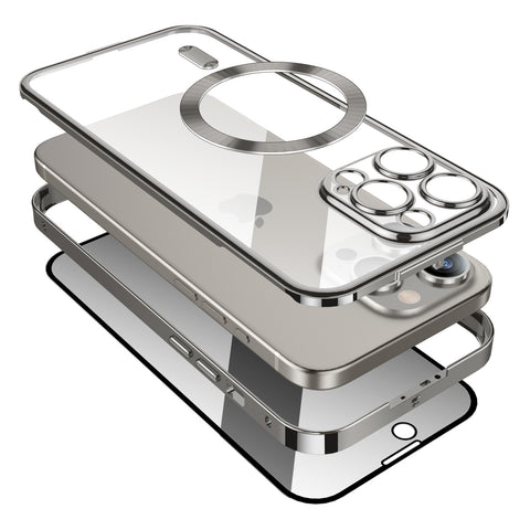 LEKCASE|Double-sided Protective Mobile Phone Case With Metal Frame And Snap Button