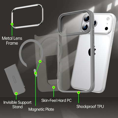 LEKCASE iPhone 17 Series Magnetic Frosted Case with Vertical Stand – Shockproof & Slim Design LEKCASE