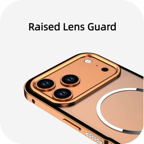 Raised lens guard protecting iPhone 17 triple camera module