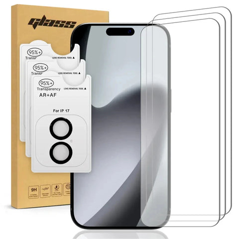 LEKCASE For iPhone 17 2.5D Tempered Glass Screen & Lens Protector
