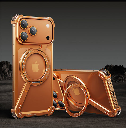 LEKCASE iPhone 17 Series Magnetic Rotating Bracket Metal Hollow Case