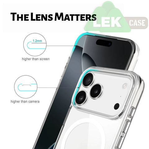 LEKCASE Clear MagSafe iPhone 17 Series Case | Shockproof & Non-Yellowing