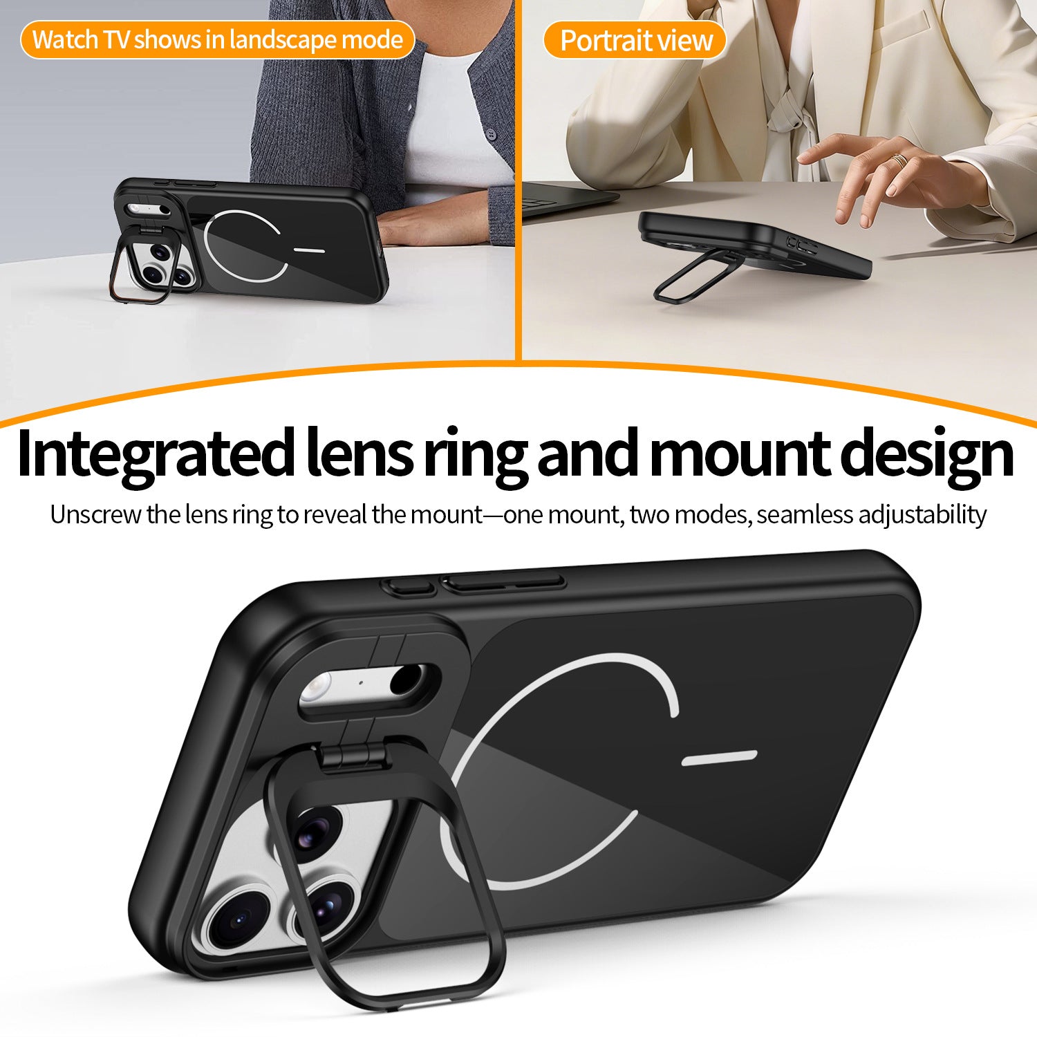 iPhone Glass Back Magnetic Lens Holder Phone Case LEKCASE