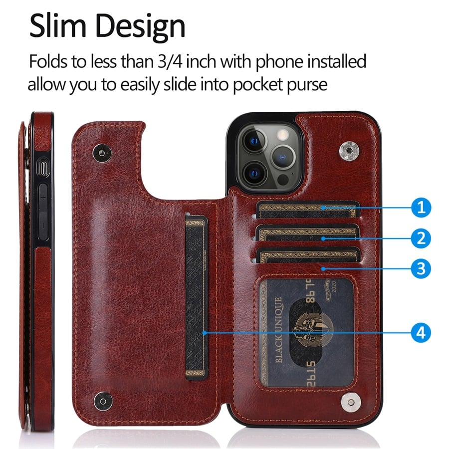 Luxury leather iPhone case with card slot 