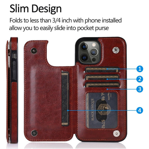 Luxury leather iPhone case with card slot 