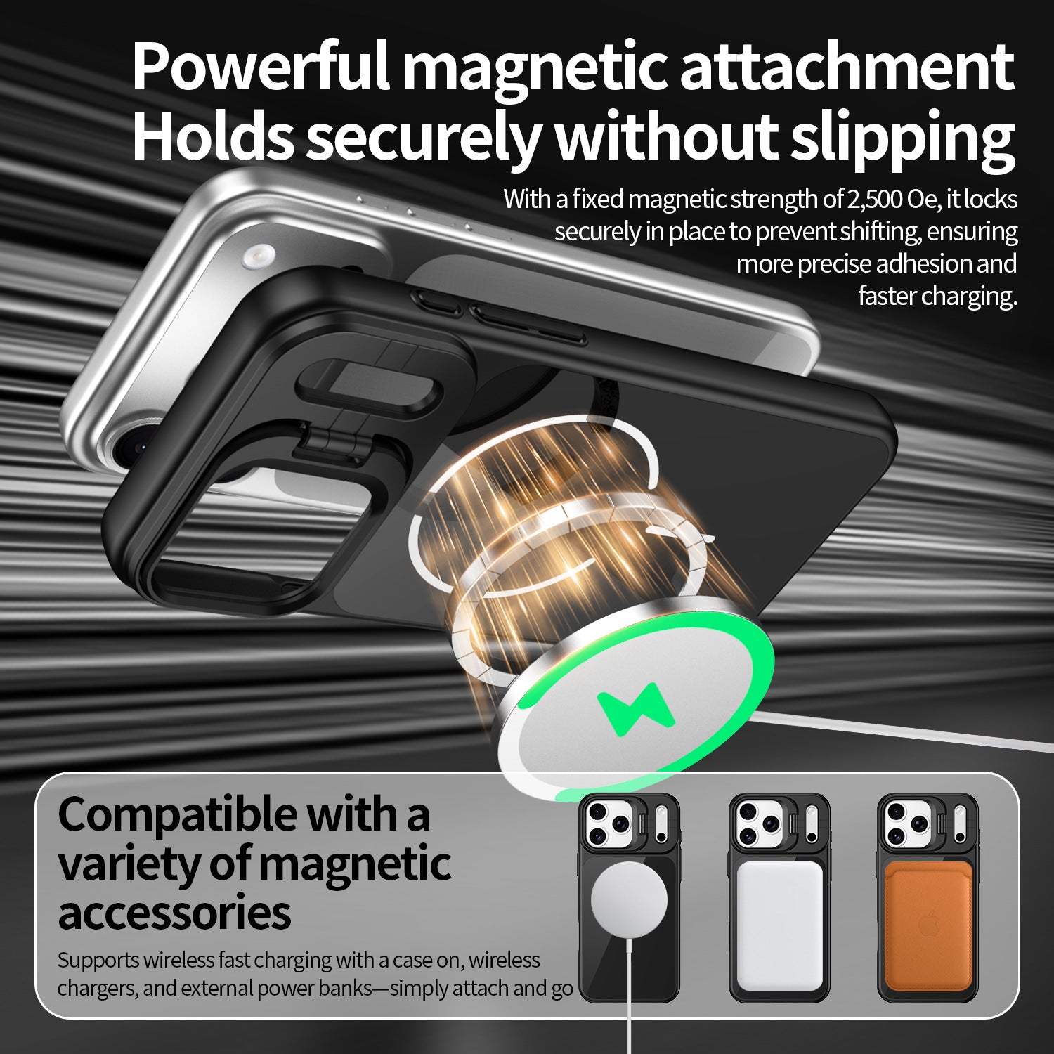 iPhone Glass Back Magnetic Lens Holder Phone Case LEKCASE