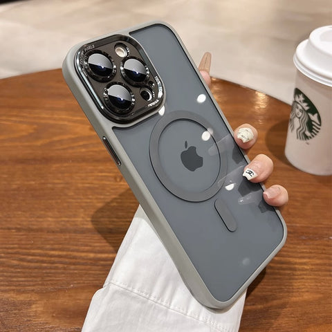 iPhone Silicone Magnetic Case: Rear Magnet, Shockproof & Durable