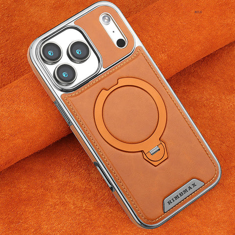 iPhone 17 Pro Max Magnetic Leather Case with 360° Rotating Stand LEKCASE