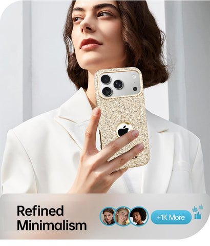 LEKCASE iPhone Rhinestone Magnetic Label Leaking Phone Case