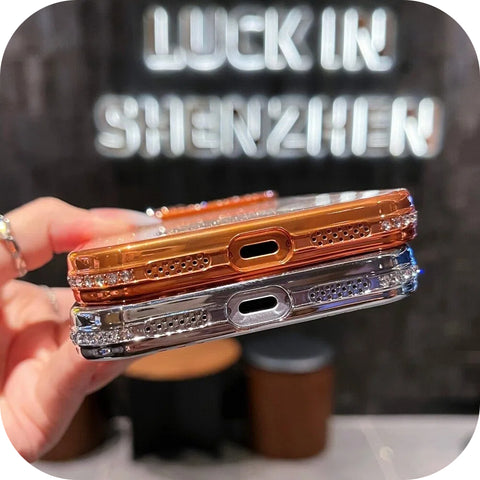 LEKCASE iPhone 17 Series Luxury Bling Square Diamond Protective Case LEKCASE