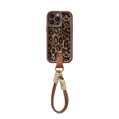 LEKCASE Leopard Matte iPhone 17 Case with Lanyard – Luxury Texture, Stylish & Durable LEKCASE