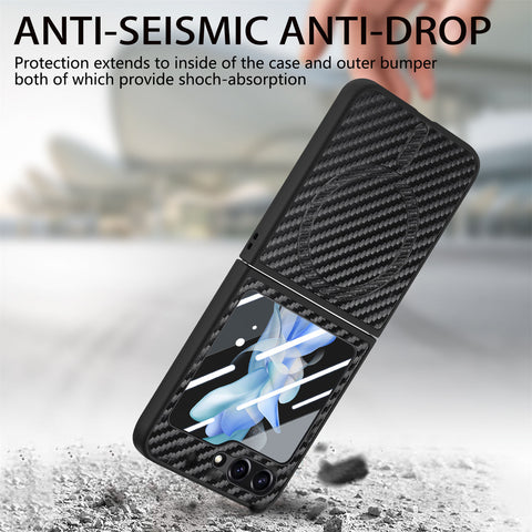 Samsung Z Flip7 Carbon Fiber Texture Magnetic Phone Case LEKCASE