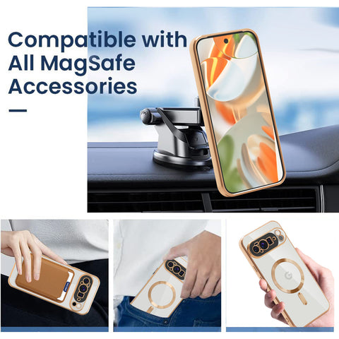 Magnetic Card Holder with Electroplated Lens Film Protective Cover