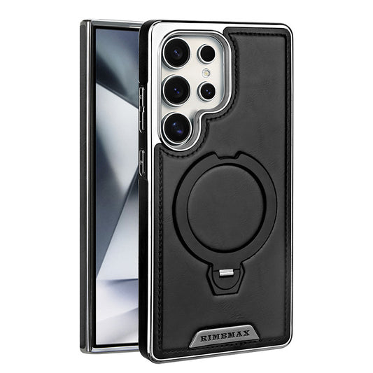 High-end Leather Texture Mobile Phone Case With Rotating Magnetic Bracket