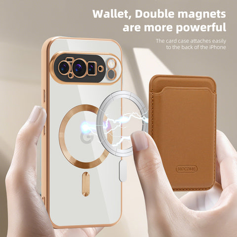 Magnetic Card Holder with Electroplated Lens Film Protective Cover