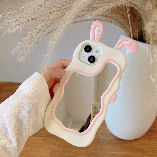 Rabbit Ear Makeup Mirror Phone Case