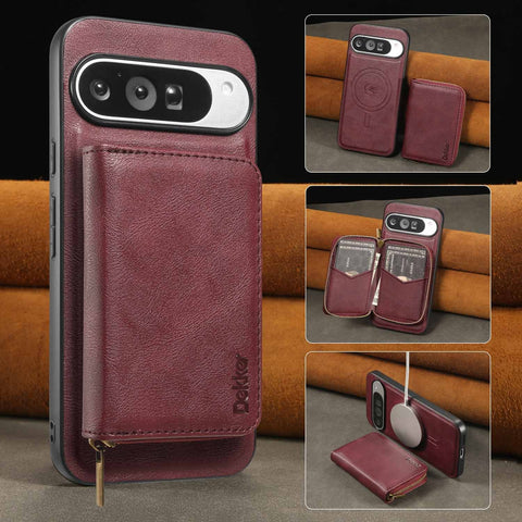 Zipper Leather Case Magnetic Phone Case