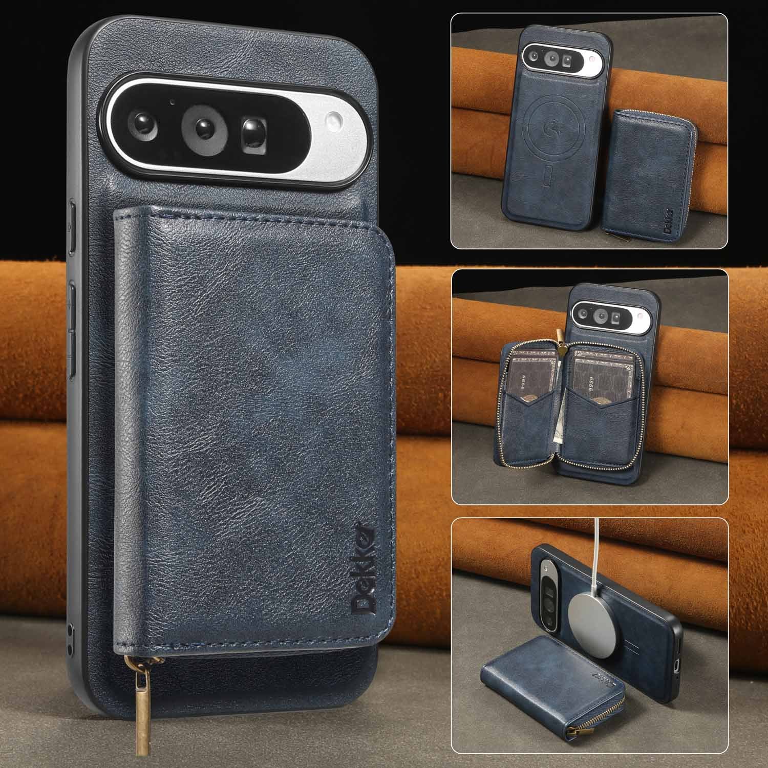 Zipper Leather Case Magnetic Phone Case