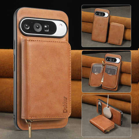 Zipper Leather Case Magnetic Phone Case