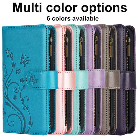 LEKCASE iPhone Multifunctional Butterfly Flip Card Holder Phone Case