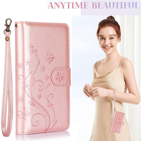 LEKCASE iPhone Multifunctional Butterfly Flip Card Holder Phone Case