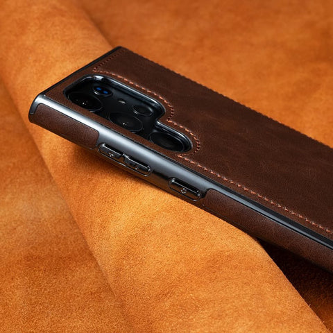 LEKCASE Business Men's Magnetic Full-Coverage Drop-Proof Leather Phone Case