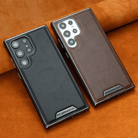 LEKCASE Business Men's Magnetic Full-Coverage Drop-Proof Leather Phone Case